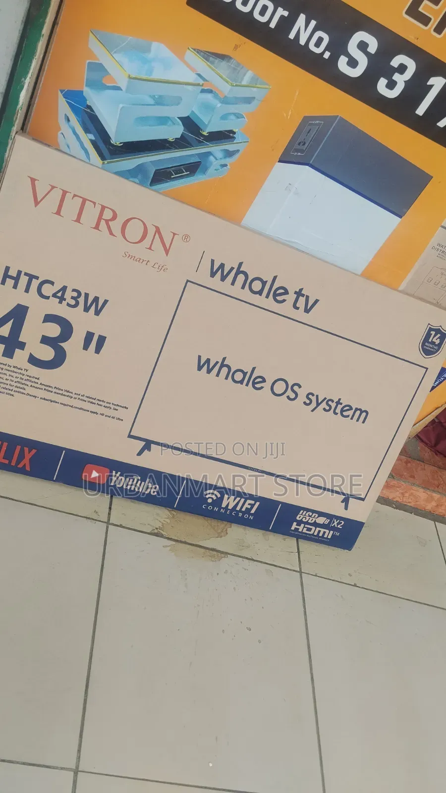 Vitron 43 Inch Whale Smart TV With Wi-Fi, Bluetooth Tooth, Hdmi