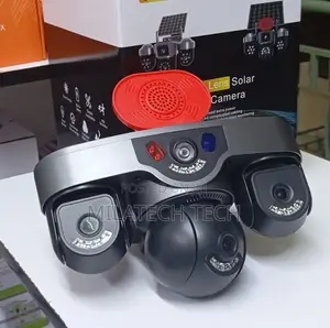 Solar CCTV Camera 4G SIM Triple Lens With 360° Rotation Siren