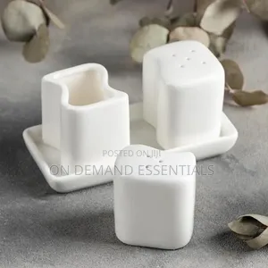 Ceramic 4pc Salt Shaker Square