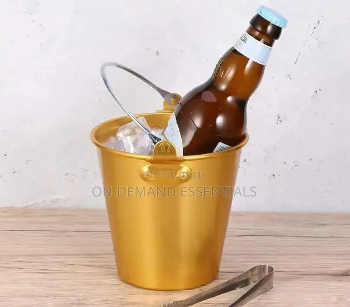Ice Cube Bucket Steel Gold