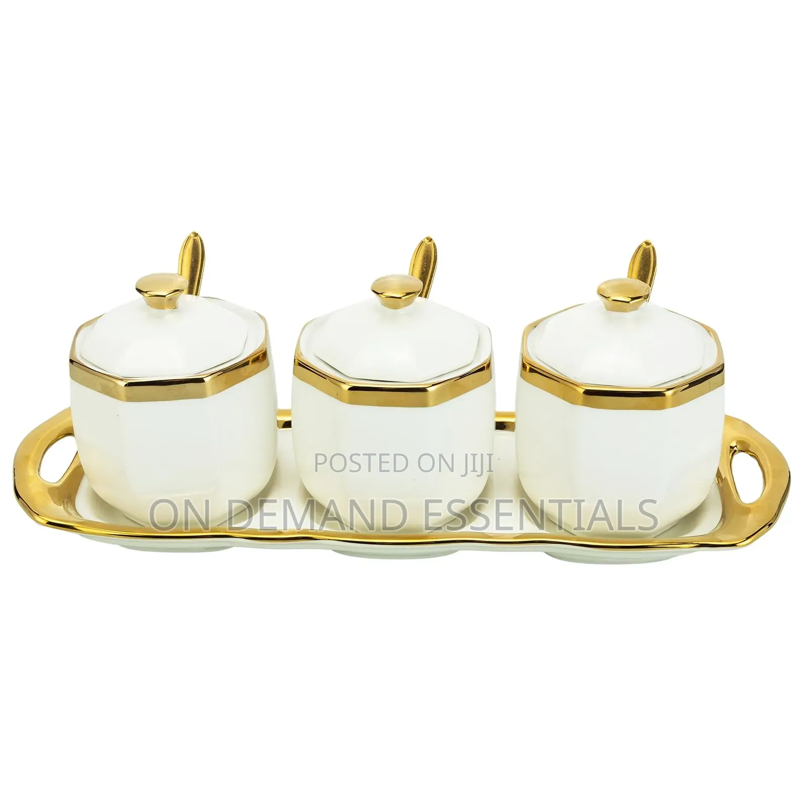 3pc Hexagonal Sugardish With Tray
