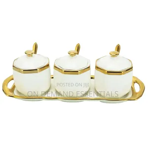 3pc Hexagonal Sugardish With Tray