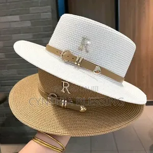 Straw Fedora Hats French Design Beige