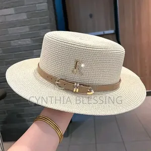 Straw Fedora Hats French Design Beige