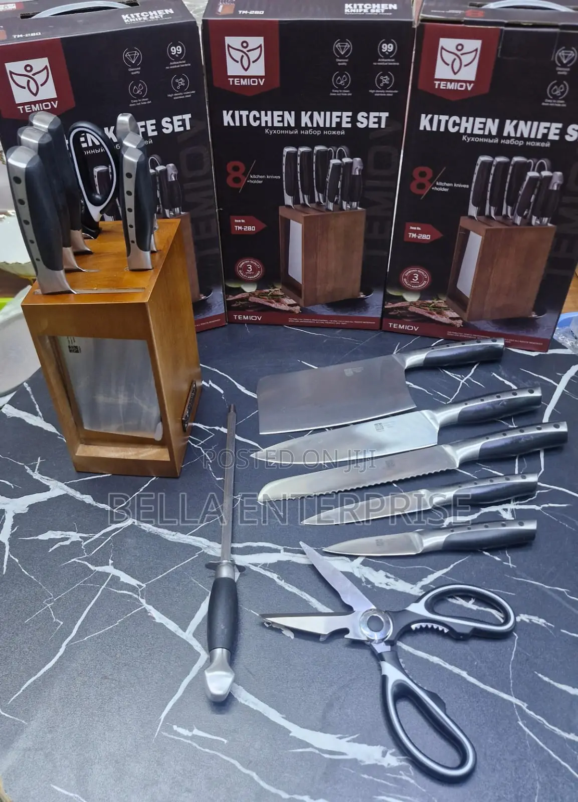 8pcs Set High Quality Stainless Steel Knife Set With Hallow Handle