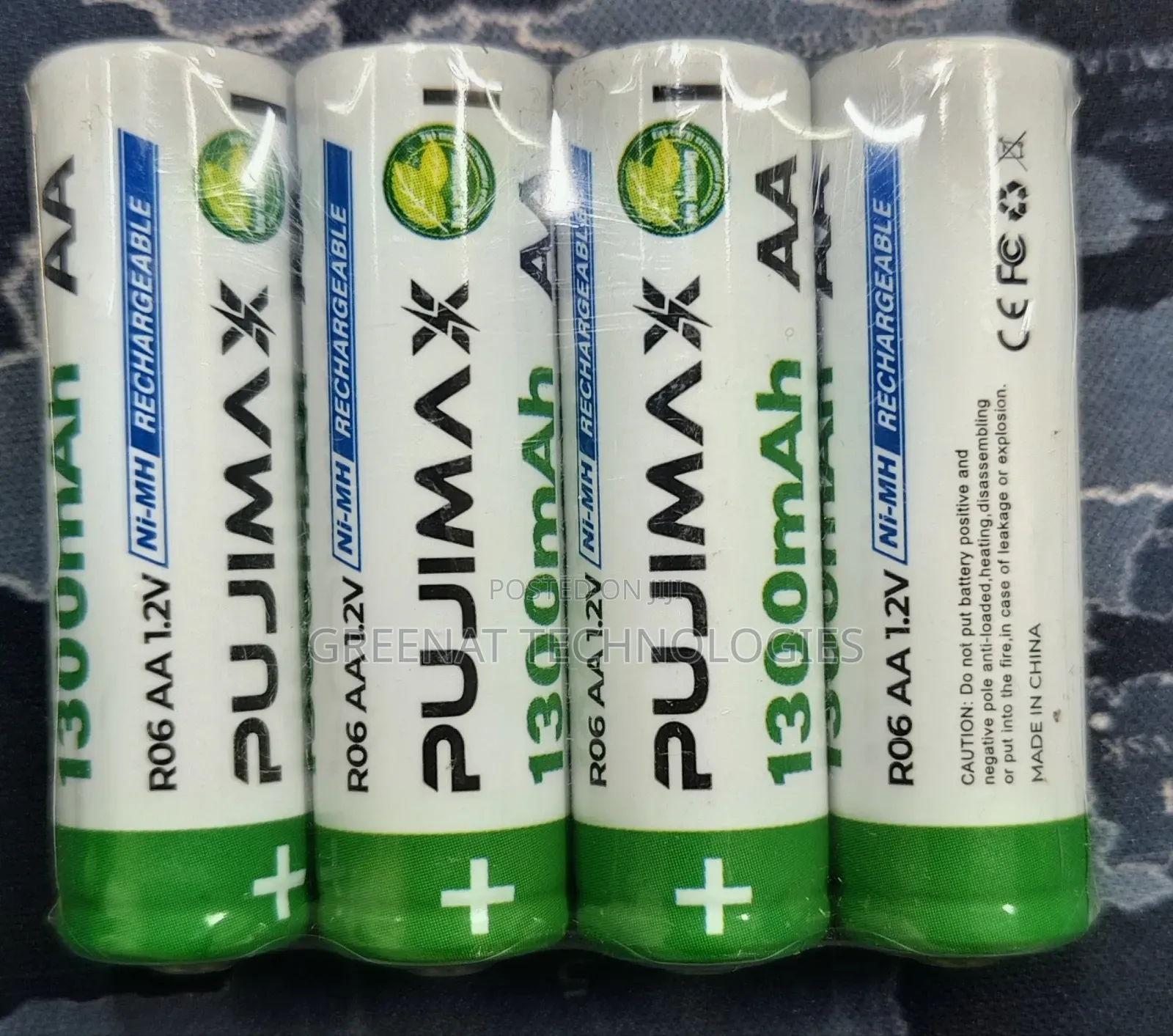 Pujimax 1300mAh Rechargeable AA 4 Battery Pack