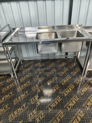 Two‐Bowl Stainless Steel Commercial Sink