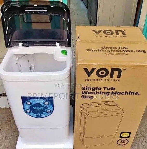 Von Washing Machine Top Load Twin Tub 9kgs ,Effortless Washing