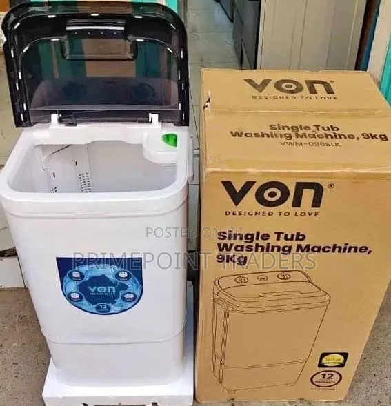 Von 9KG Single Tub Washerwashing Machine,Reliable Cleaning Performance