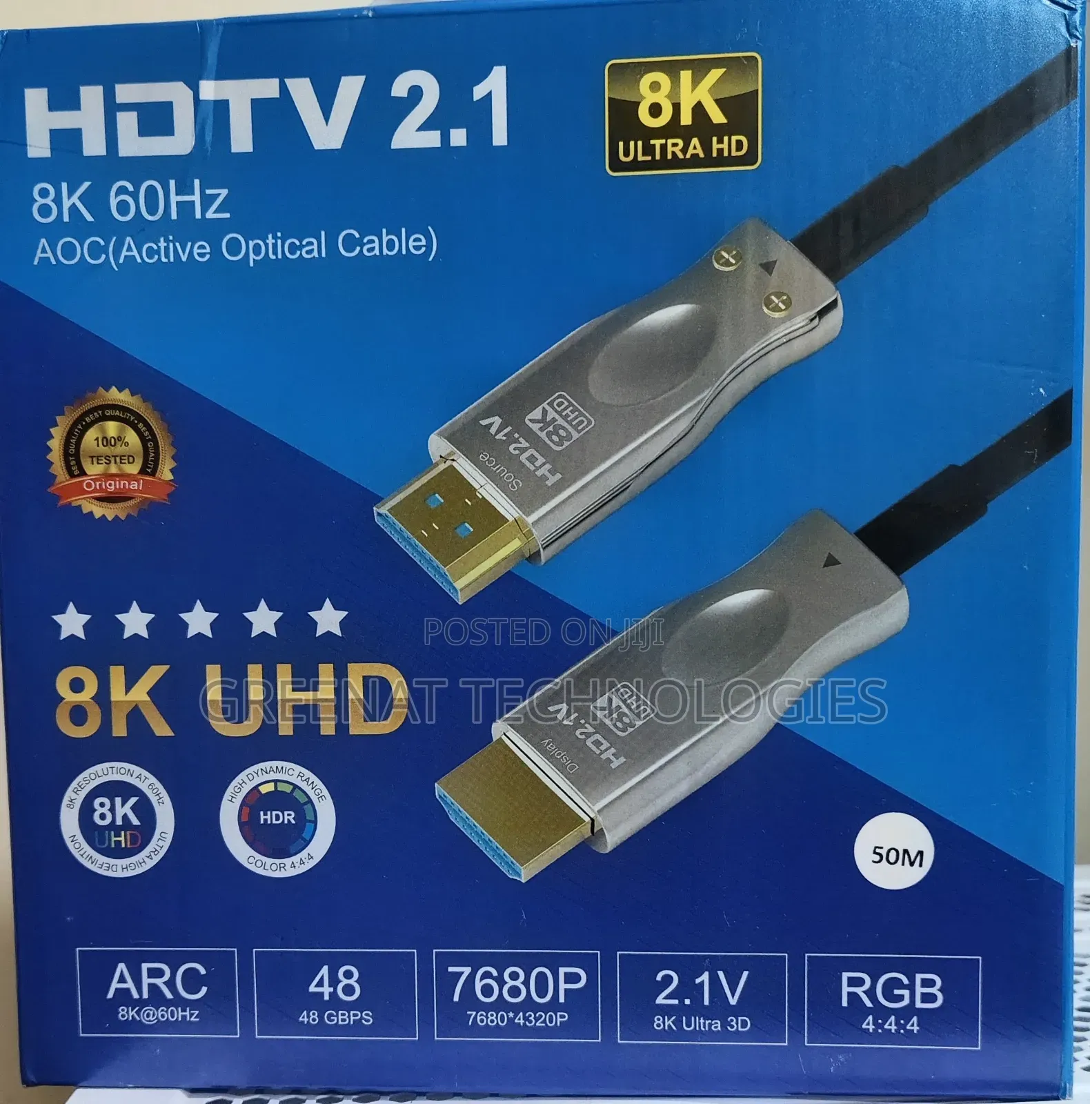 Active Optical HDMI 2.1 Cable
 50 Metres Long
