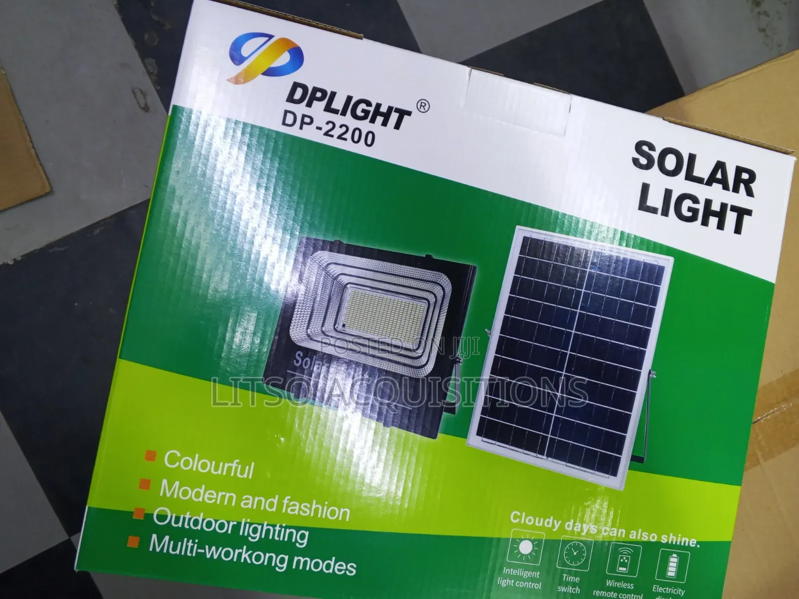 DPLIGHT DP-2200 Solar Flood Light With Solar Panel Remote Control
