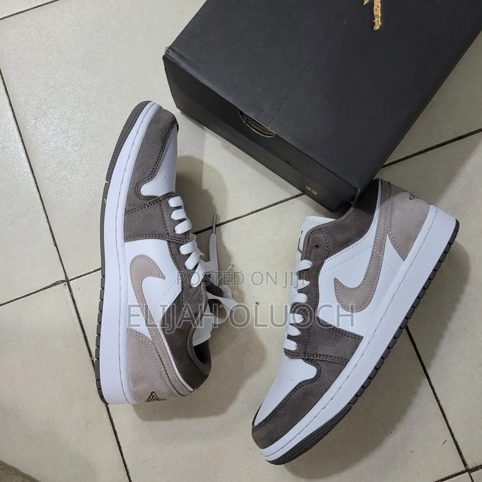 Nike Air Jordan 1 Low Sneakers in the "Olive Grey" Colorway,