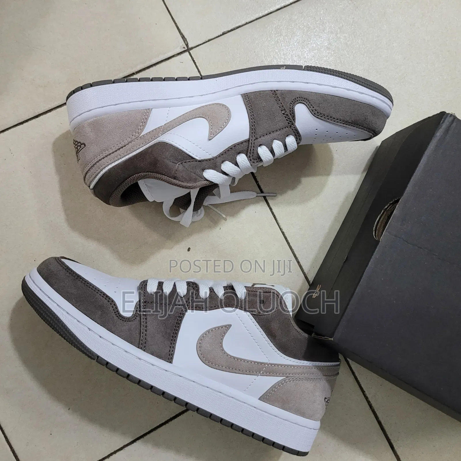 Nike Air Jordan 1 Low Sneakers in the "Olive Grey" Colorway,