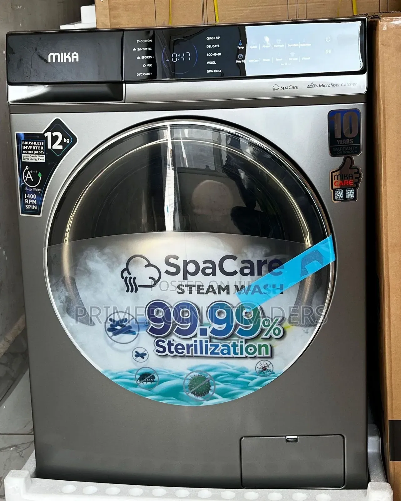 Mika 8KG Front Load Inverter Washing Machine Wash and Spin