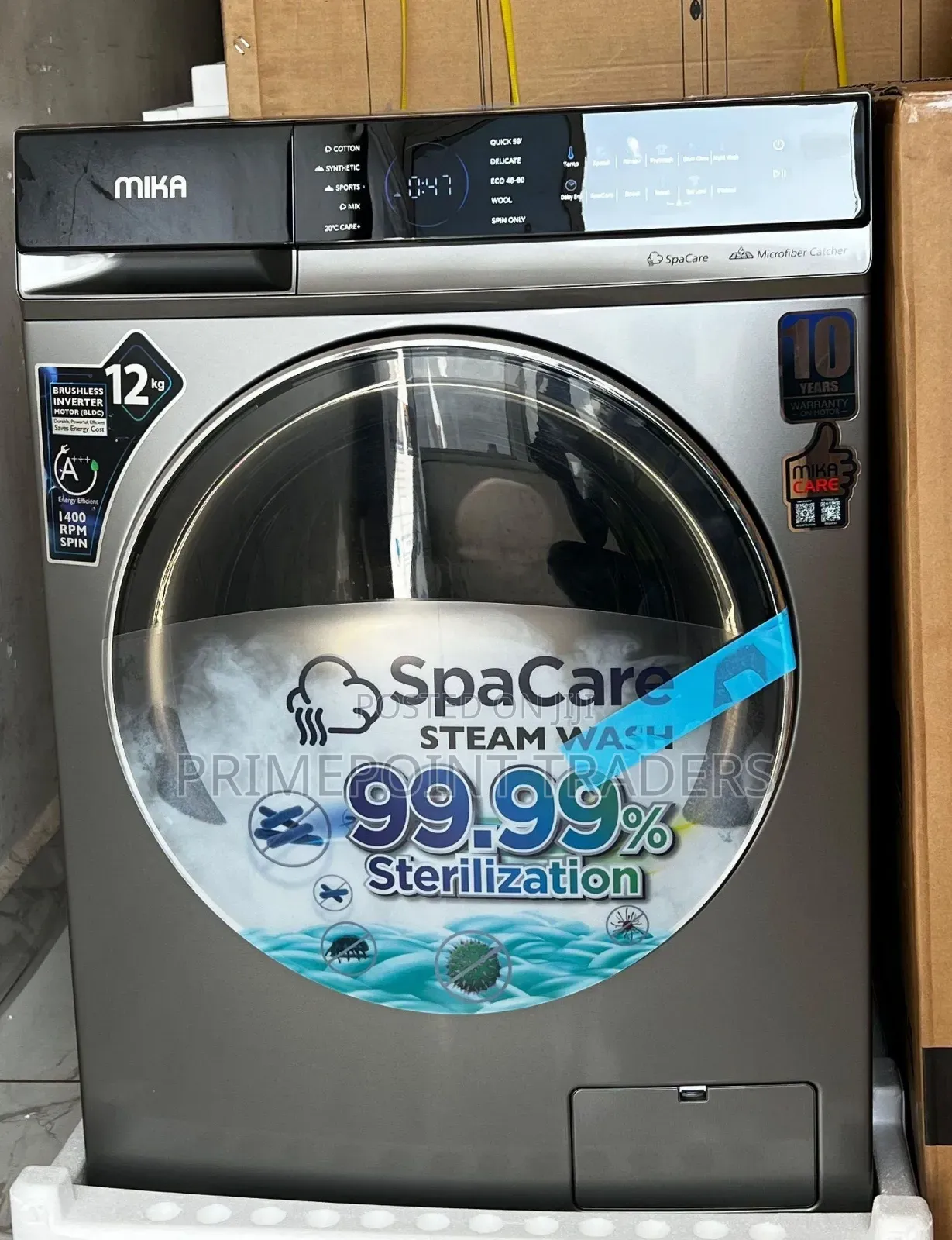Mika 8KG Front Load Inverter Washing Machine Wash and Spin