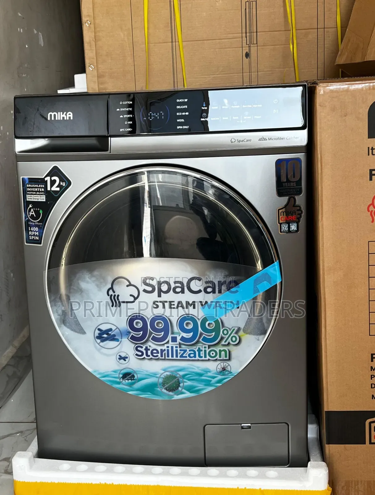 Mika Washing Machine 10kg Front Load Wash and Spin Efficient, Quiet