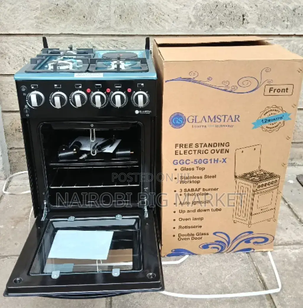 Glamstar Black 50×55 Standing 3+1 Cooker GL1
