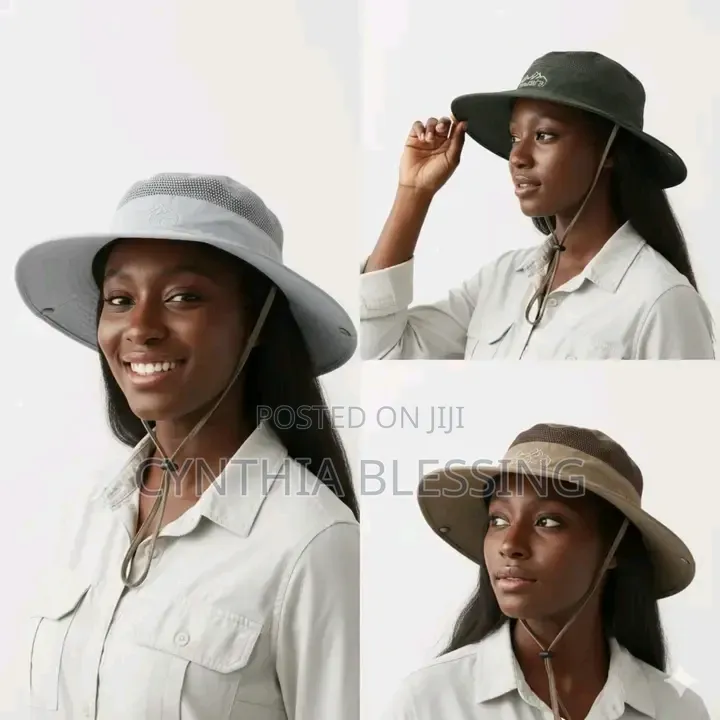 Safari Hat Brown White Grey