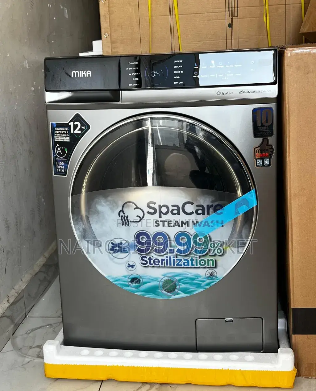 Mika Washing Machine, 8kg Wash and Spin , INVERTER Motor, Front Load,
