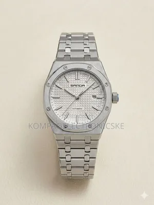 SANDA 7031 Men's Octagonal Mechanical Wristwatch Full Silver