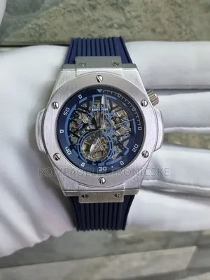 Raksa Duke 8661 Men's Automatic Watch Blue Skeleton Silicone Strap