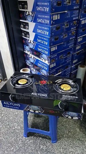 AILYONS Double Burner Glass Table Top Gas Cooker and Infrared 2Burner