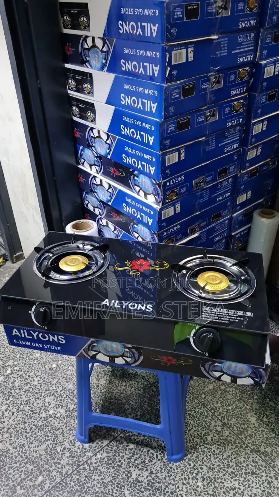 AILYONS Double Burner Glass Table Top Gas Cooker and Infrared 2Burner