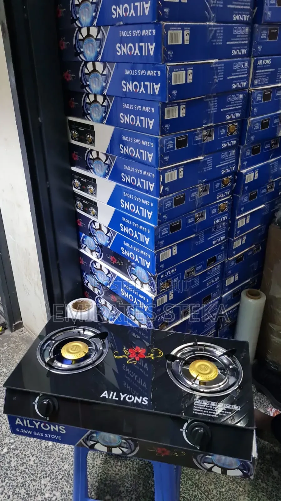 AILYONS Double Burner Glass Table Top Gas Cooker and Infrared 2Burner