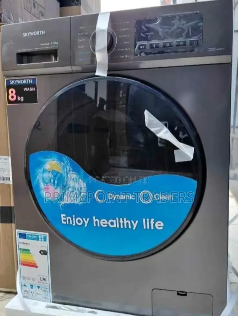 Skyworth 8kg Front Load Washing MachinePowerful Wash Spin Performan