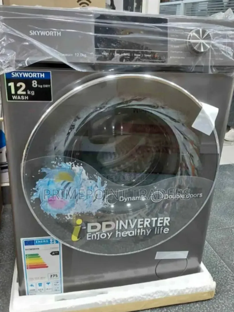 Skyworth 12kg/8kg Front Load Washer Dryer – High-Capacity Laundry