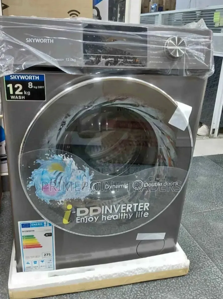 Skyworth 12kg Wash / 8kg Dry Front Load Washing Machine – Powerful