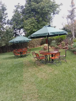 Green Shade+6 Chairs + Table + Parasol as a Set