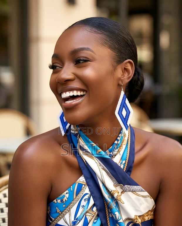 African Beaded Earrings - thumbnail 2