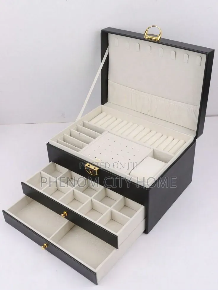 3 Layer Jewelry Box With Lock