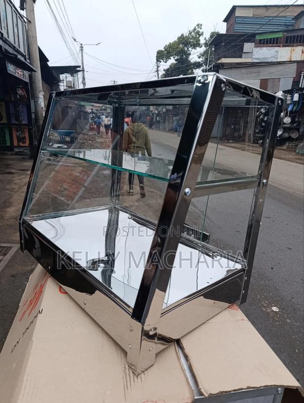 Stainless Charcoal Food Warmers and Display Cabinet