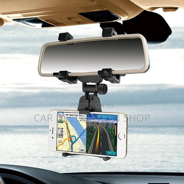 Rearview Mirror Clamp Phone Mount Built in Sliders Locking Knobs - main view