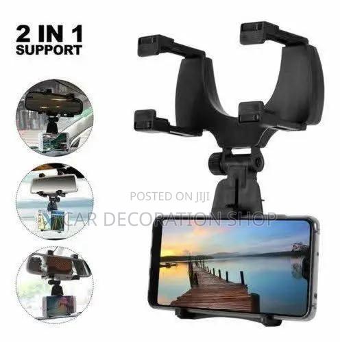 Rearview Mirror Clamp Phone Mount Built in Sliders Locking Knobs - thumbnail 2