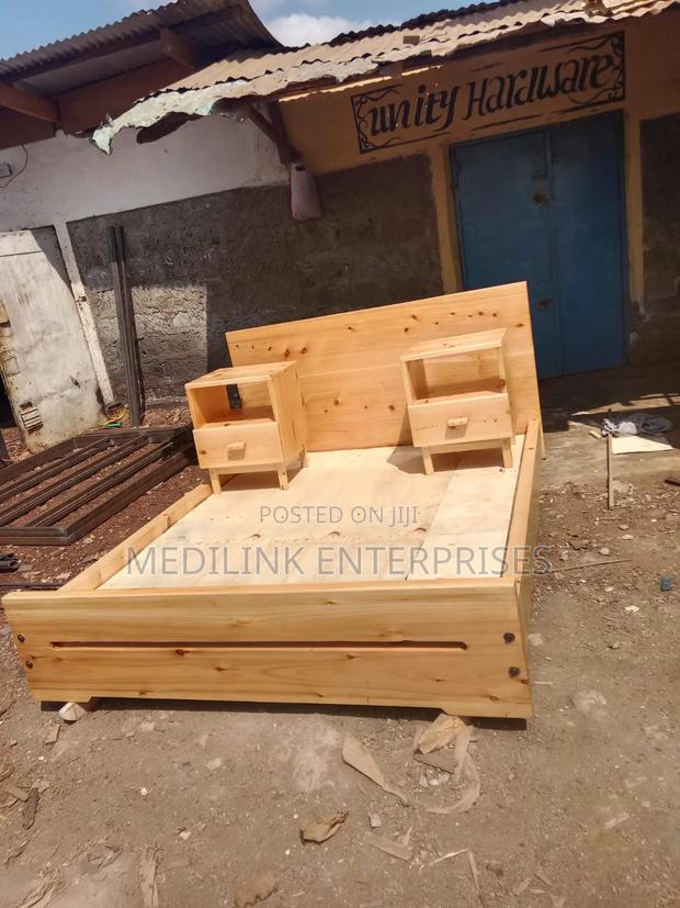 Guateng Solid 5*6 Boxbed With Two Side Tables - main view