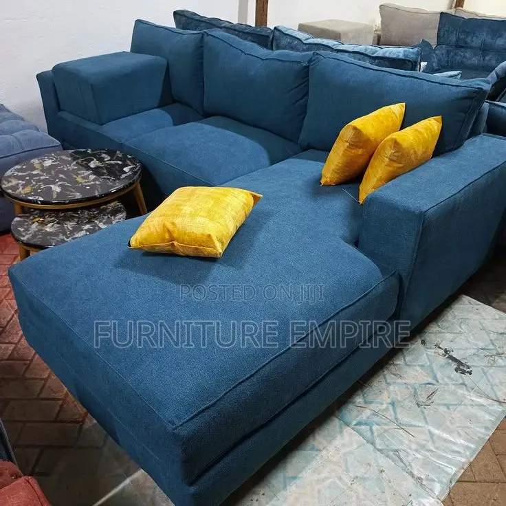 6-Seater Bubble L-Shaped Sofa — Cushioned Back Footrest