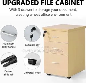 3 Drawer Modern Wooden Pedestal.