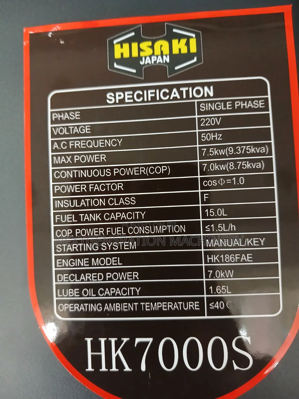 Portable Diesel Generator 9kva