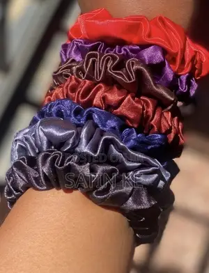 7 Mini Satin Scrunchies in Reusable Jar