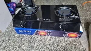 AILYONS 2 Burner Glass Top Gas Cooker Infrared Double Burner