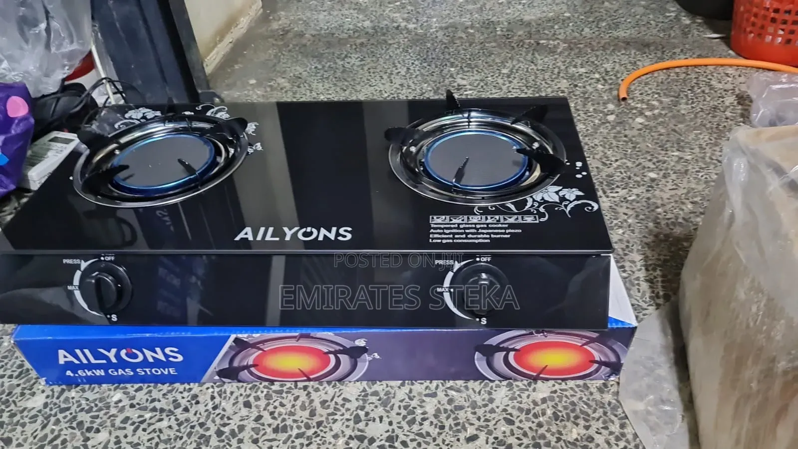AILYONS Table Top Double INFRARED Burner Glass Gas Stove Cooker