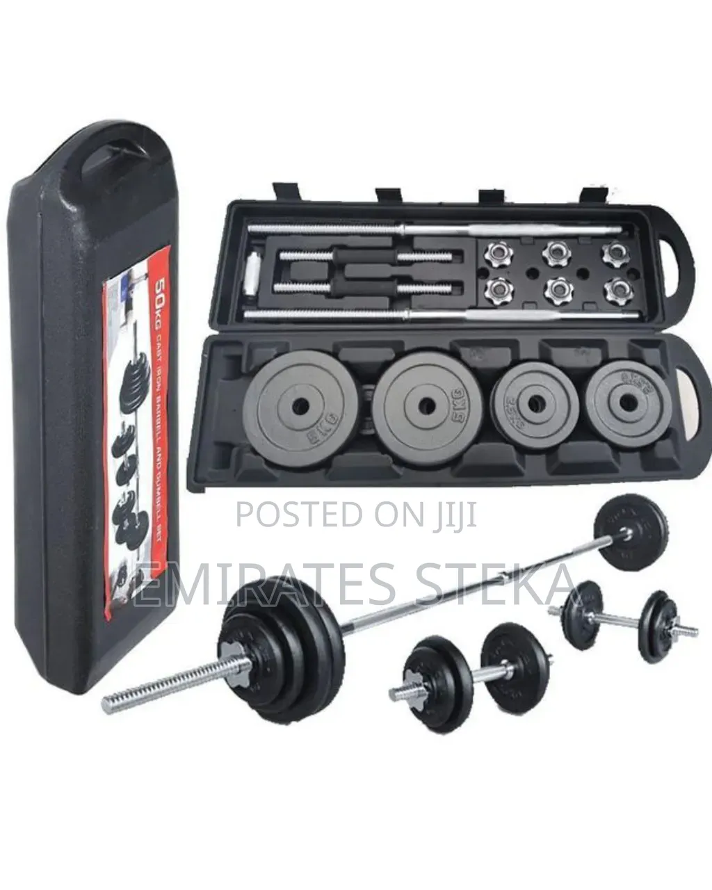 50KG Adjustable Cast Iron Dumbbell Set With Barbell Connector