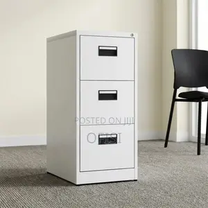 Office Cabinet; Compact 3‐Drawer Secure Office Cabinet