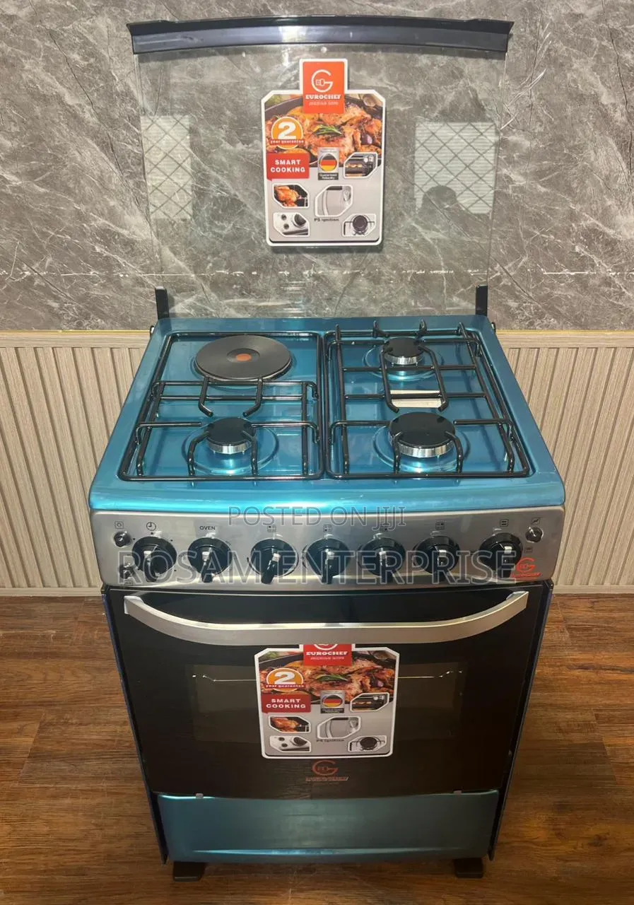 60*65 Eurochef Free Standing 3 Gas +1 E Cooker With Electric Oven