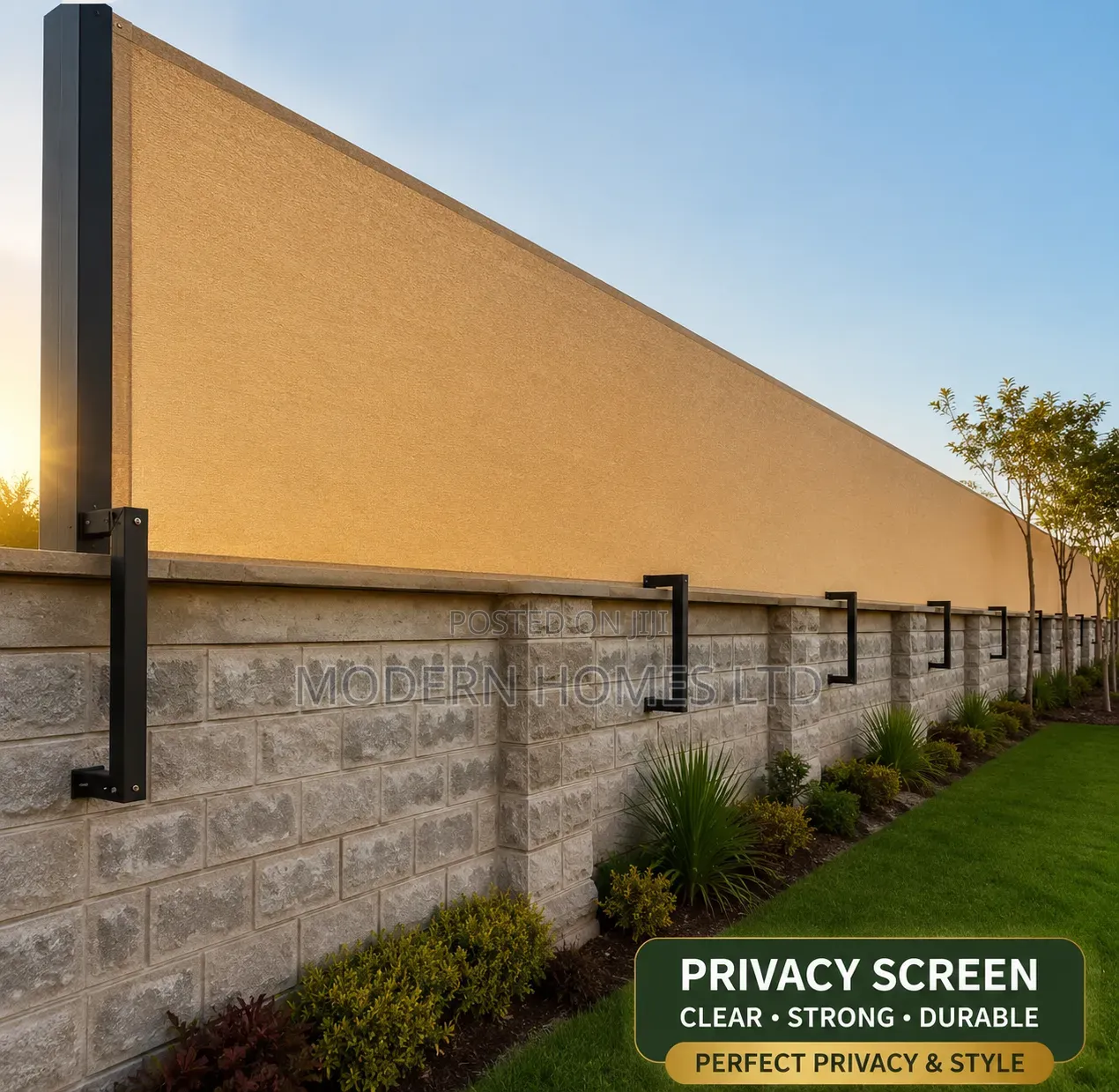 Privacy Redefined: Chic Desert Sand Shade Screen!
