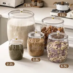 5 PCs Our Crystal-Clear Airtight Organizer Jars With Gold Accents
