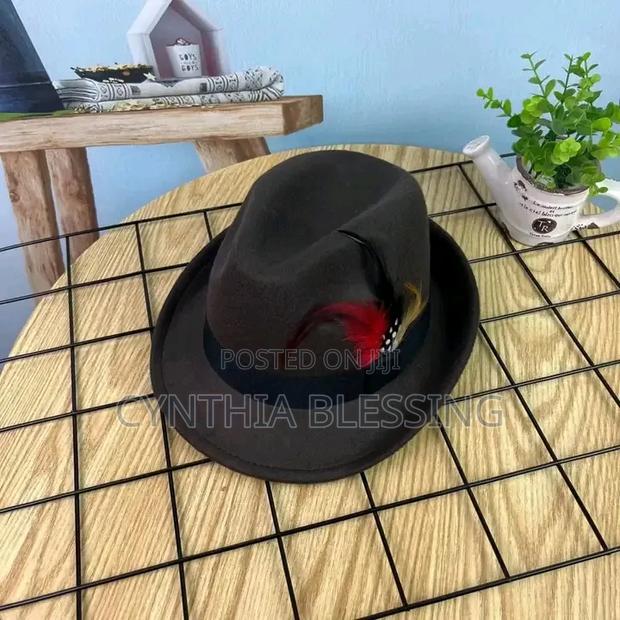 Fedora Hat With Feather Small Brim - thumbnail 5